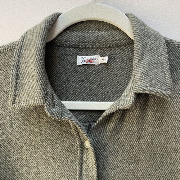 Faherty Legend Sweater Dress Olive Green Melange Twill Long Sleeve Soft Size XS - Picture 6 of 8